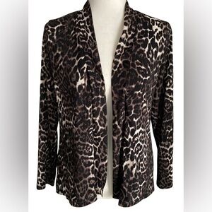 Jones New York Animal Print Open Cardigan Jacket Long Sleeve Lined Women’s Small